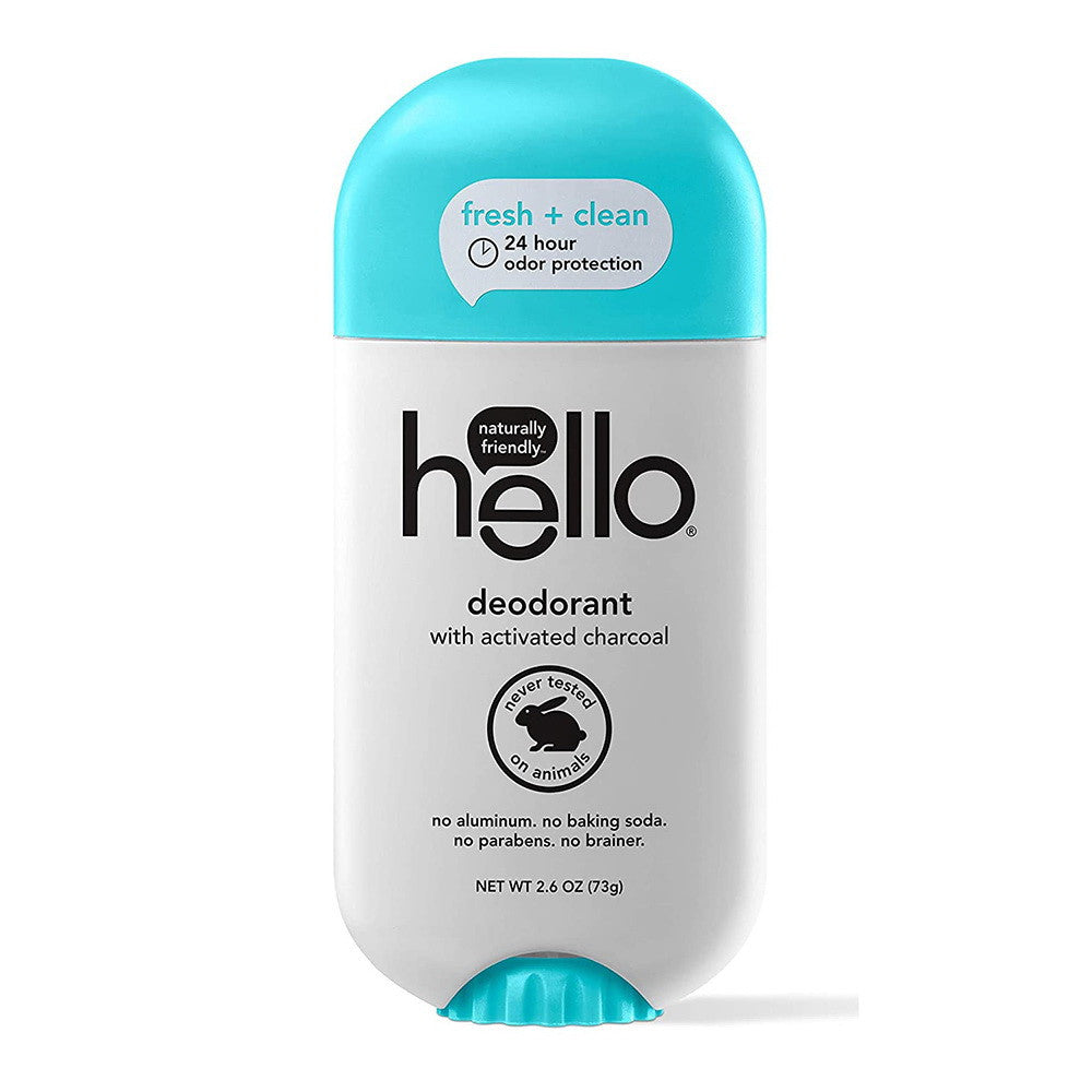 Hello Clean and Fresh Deodorant with Activated Charcoal, 2.6 Oz